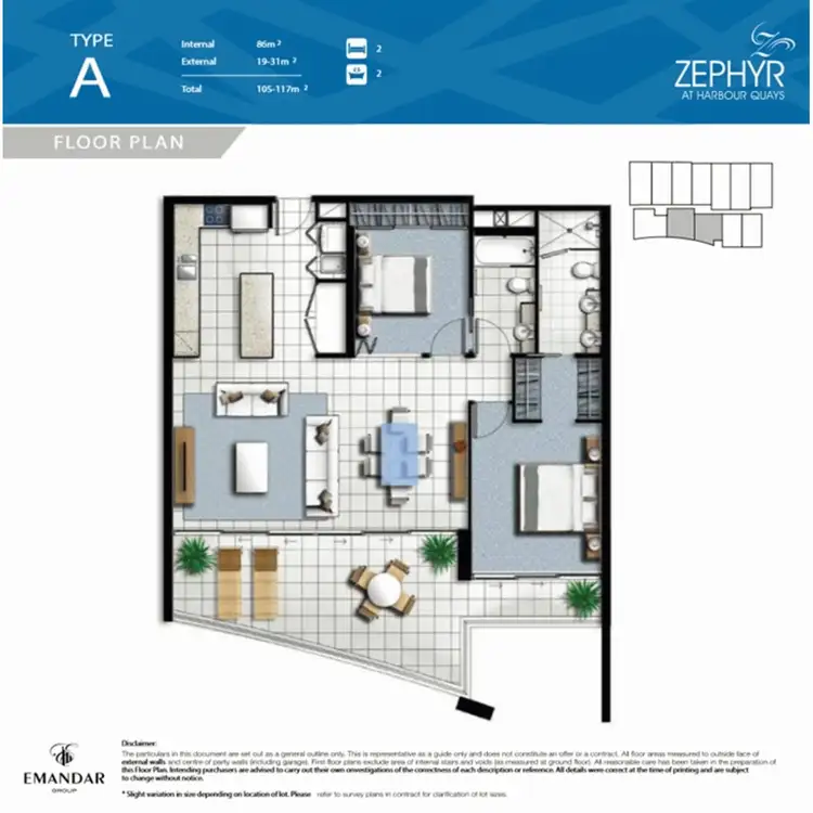 Floorplan of Homely apartment listing, 303/15 Compass Drive, Biggera Waters QLD 4216