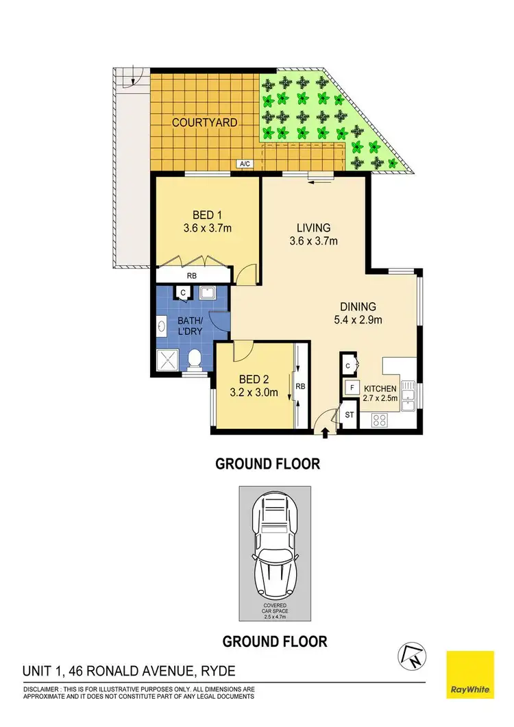 Floorplan of Homely unit listing, 1/46 Ronald Avenue, Ryde NSW 2112
