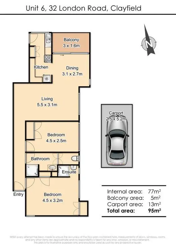 Floorplan of Homely unit listing, 6/32 London Road, Clayfield QLD 4011
