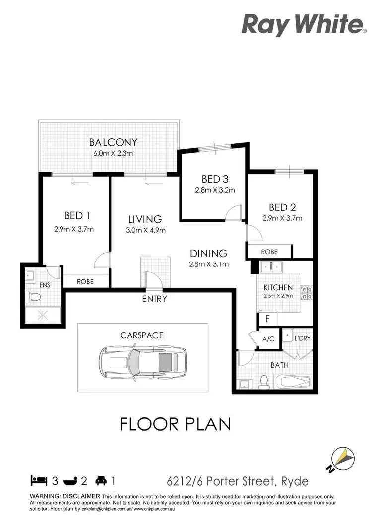 Floorplan of Homely apartment listing, 6212/6 Porter Street, Ryde NSW 2112