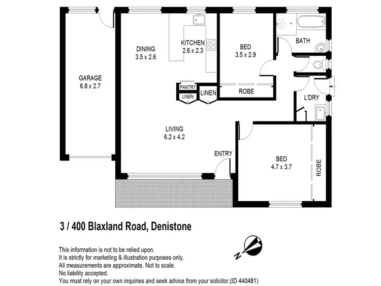 Floorplan of Homely villa listing, 3/400 Blaxland Road, Denistone NSW 2114