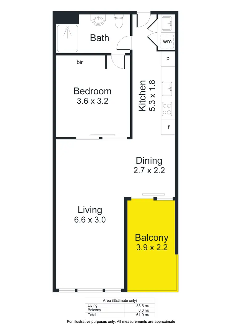 Floorplan of Homely apartment listing, 611/160 Grote Street, Adelaide SA 5000