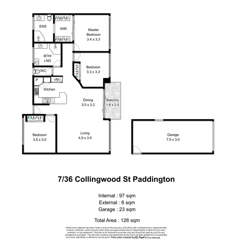 Floorplan of Homely unit listing, 7/36 Collingwood Street, Paddington QLD 4064