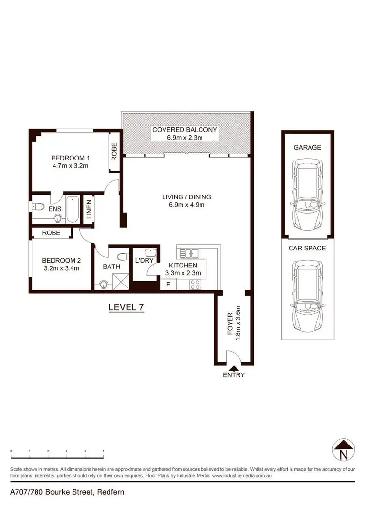 Floorplan of Homely apartment listing, A707/780 Bourke Street, Redfern NSW 2016