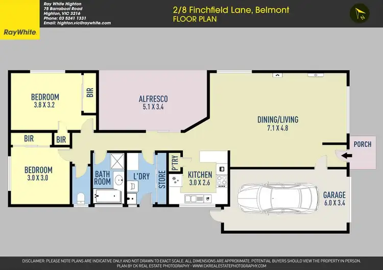 Floorplan of Homely townhouse listing, 2/8 Finchfield Lane, Belmont VIC 3216