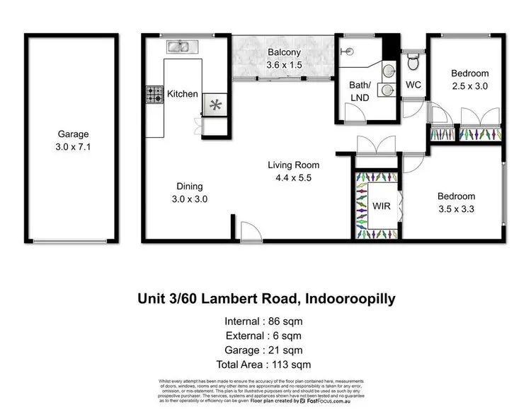 Floorplan of Homely unit listing, 3/60 Lambert Road, Indooroopilly QLD 4068