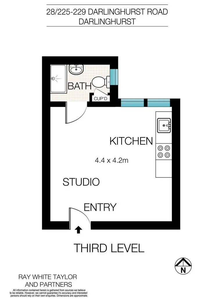 Floorplan of Homely studio listing, 28/225-227 Darlinghurst Road, Darlinghurst NSW 2010