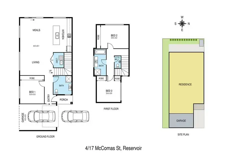 Floorplan of Homely townhouse listing, 4/17 McComas Street, Reservoir VIC 3073