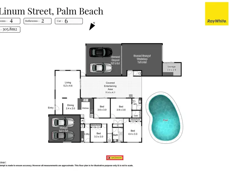 Floorplan of Homely house listing, 5 Linum Street, Palm Beach QLD 4221
