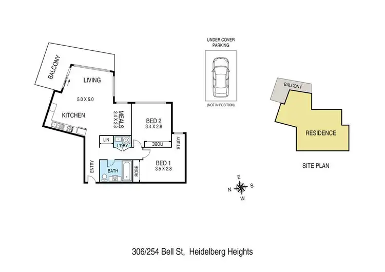 Floorplan of Homely apartment listing, 306/254 Bell Street, Heidelberg Heights VIC 3081