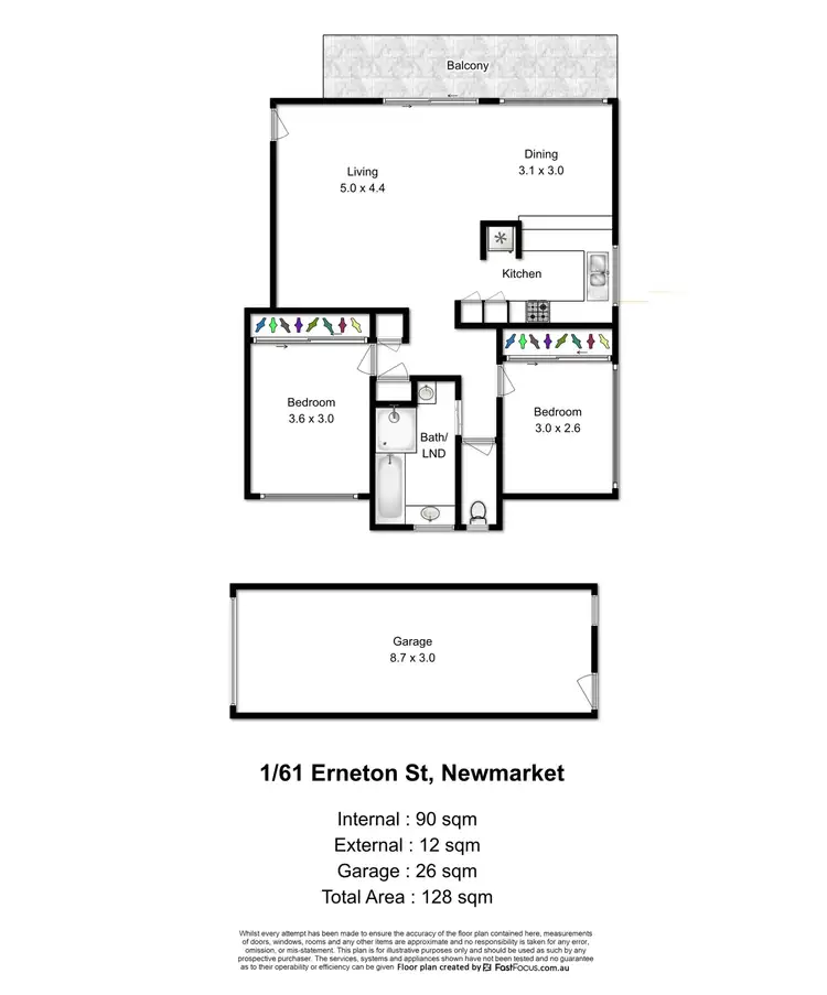 Floorplan of Homely unit listing, 1/61 Erneton Street, Newmarket QLD 4051