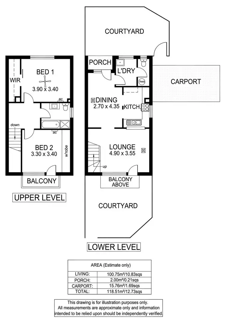 Floorplan of Homely townhouse listing, 1/196 Morphett Road, Glengowrie SA 5044