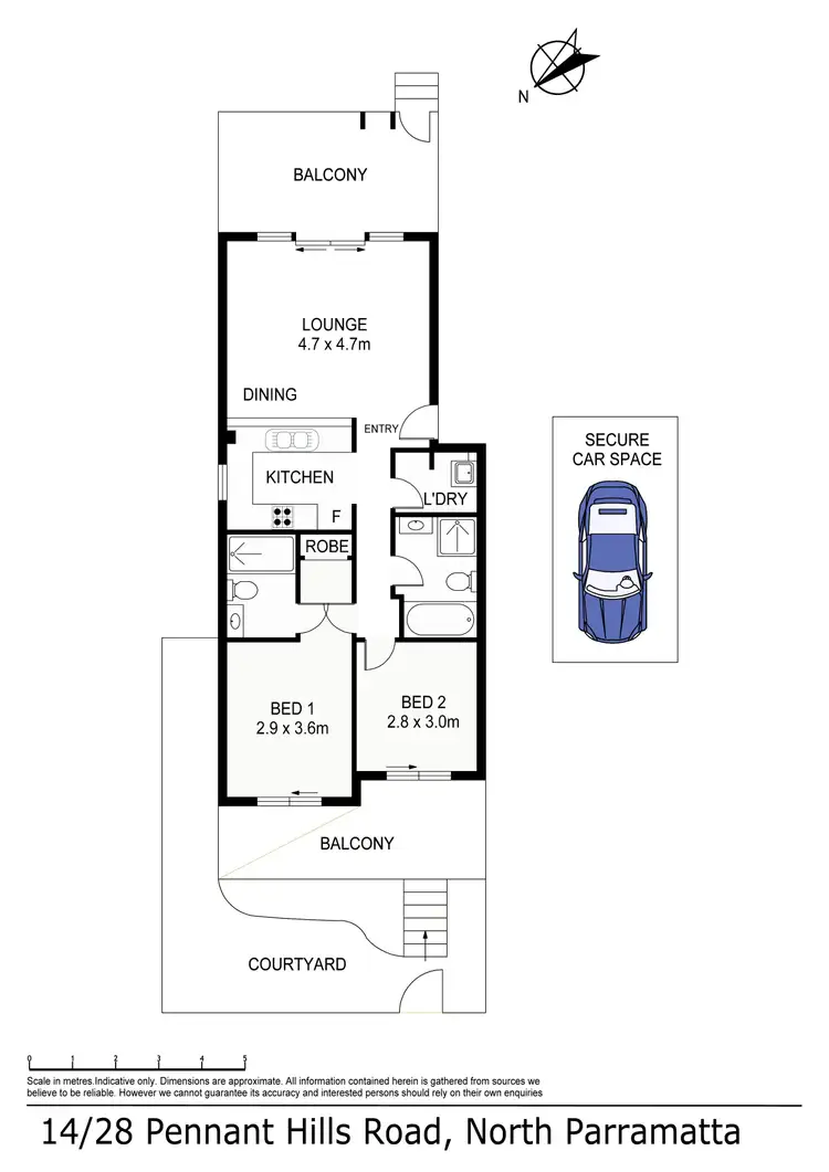 Floorplan of Homely apartment listing, 14/28 Pennant Hills Road, North Parramatta NSW 2151