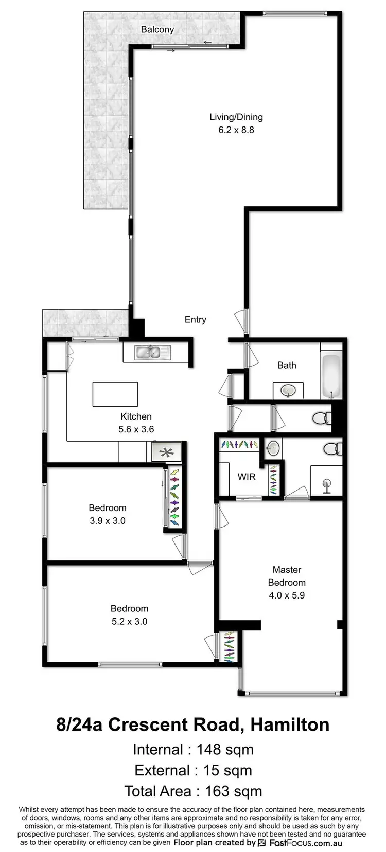 Floorplan of Homely unit listing, 8/24A Crescent Road, Hamilton QLD 4007