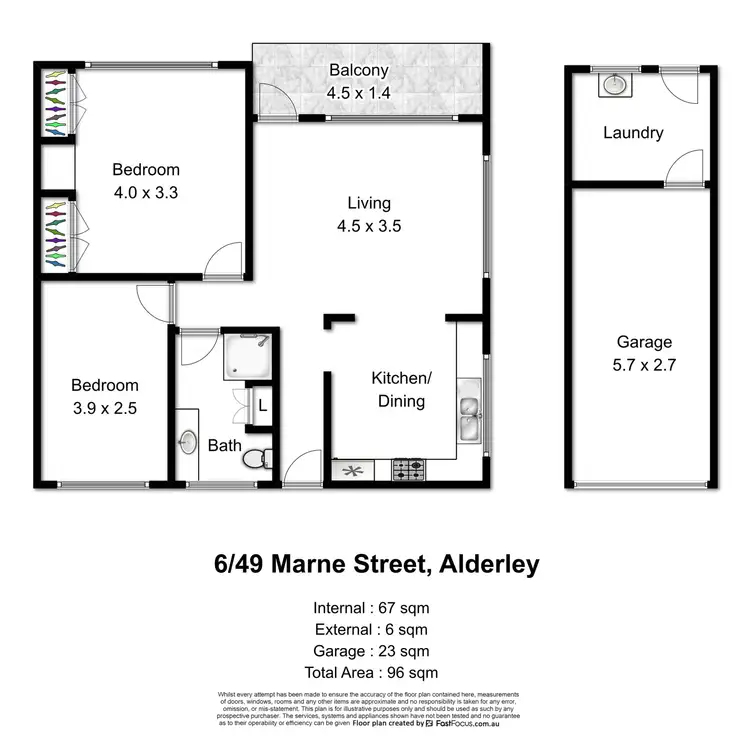 Floorplan of Homely unit listing, 6/49 Marne Street, Alderley QLD 4051