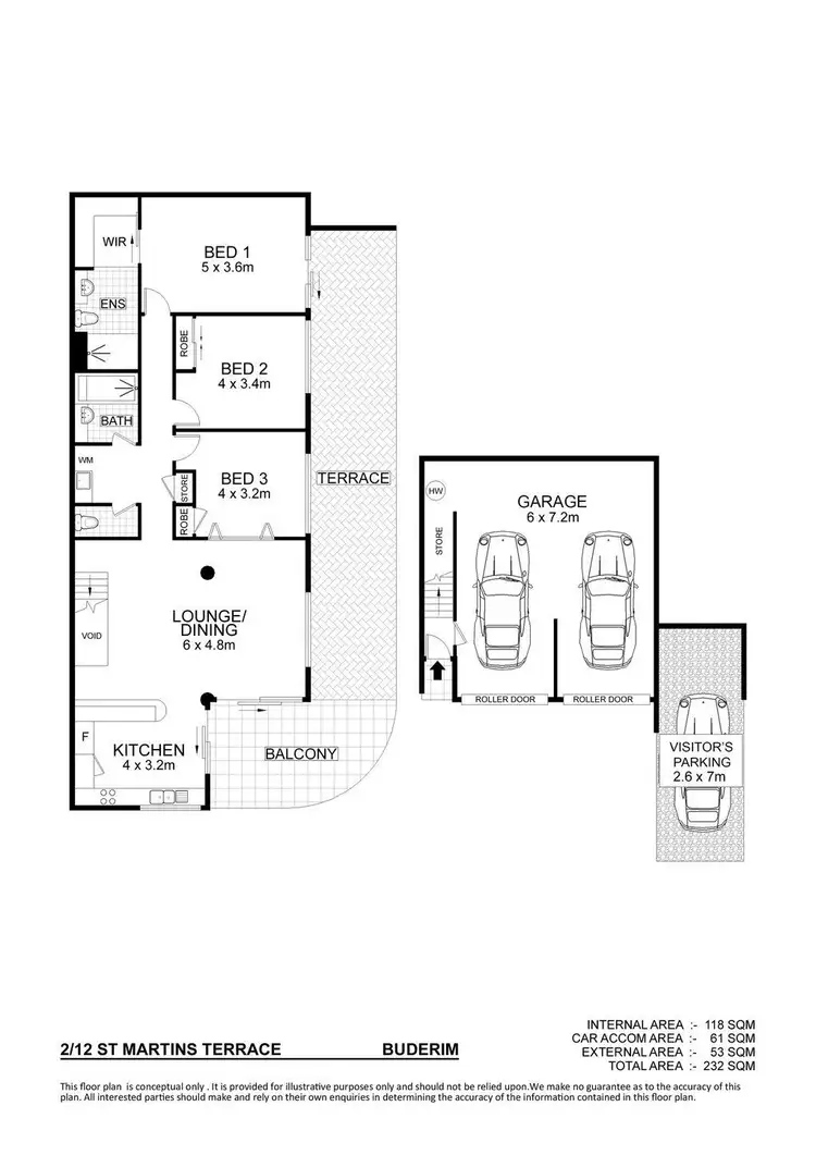 Floorplan of Homely unit listing, 2/12 St. Martins Terrace, Buderim QLD 4556