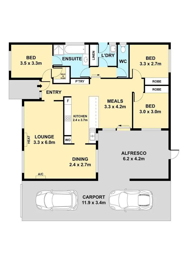Floorplan of Homely house listing, 7 Caldermeade Road, Corio VIC 3214