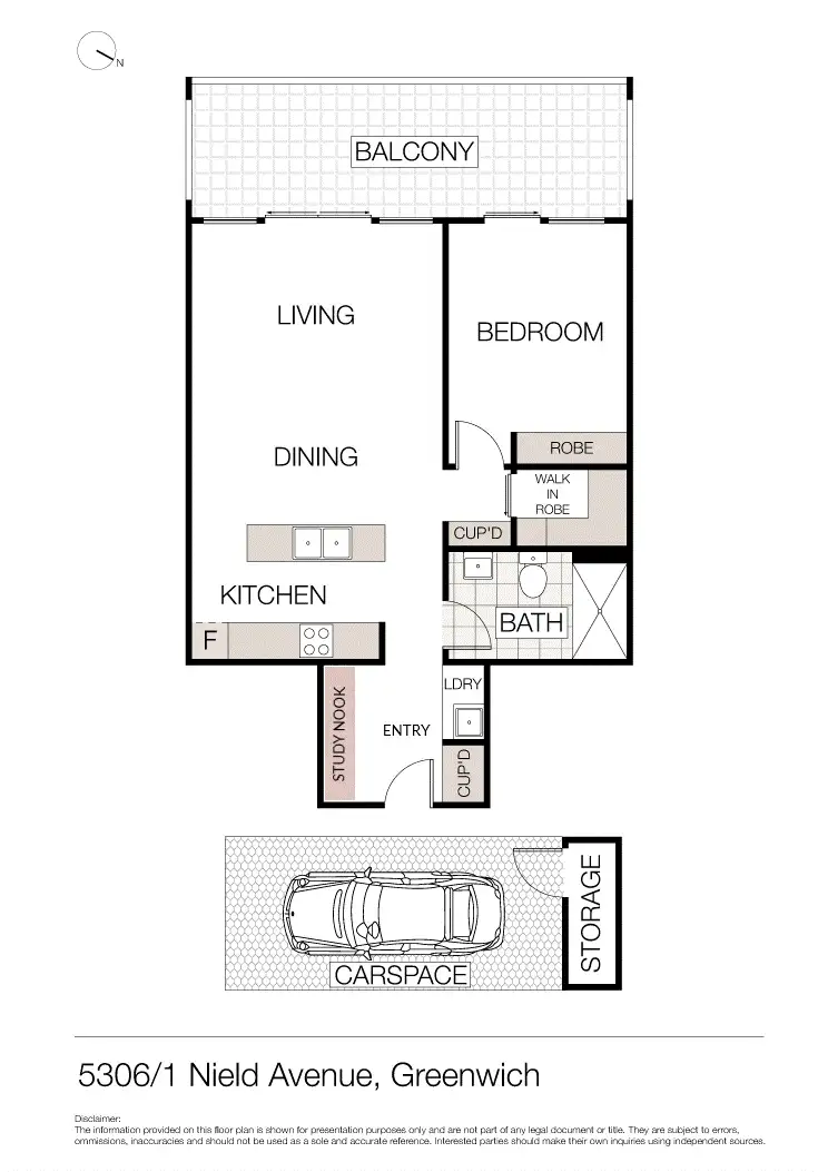 Floorplan of Homely unit listing, 5306/1-8 Nield Avenue, Greenwich NSW 2065