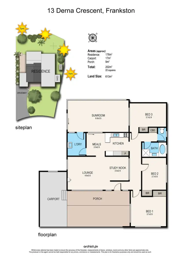 Floorplan of Homely house listing, 13 Derna Crescent, Frankston VIC 3199