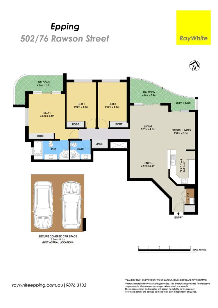 Floorplan of Homely apartment listing, 502/76 Rawson Street, Epping NSW 2121