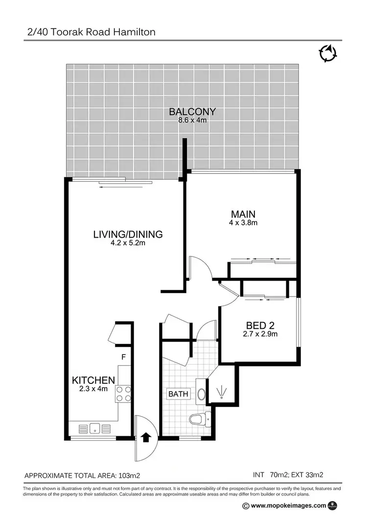 Floorplan of Homely unit listing, 2/40 Toorak Road, Hamilton QLD 4007