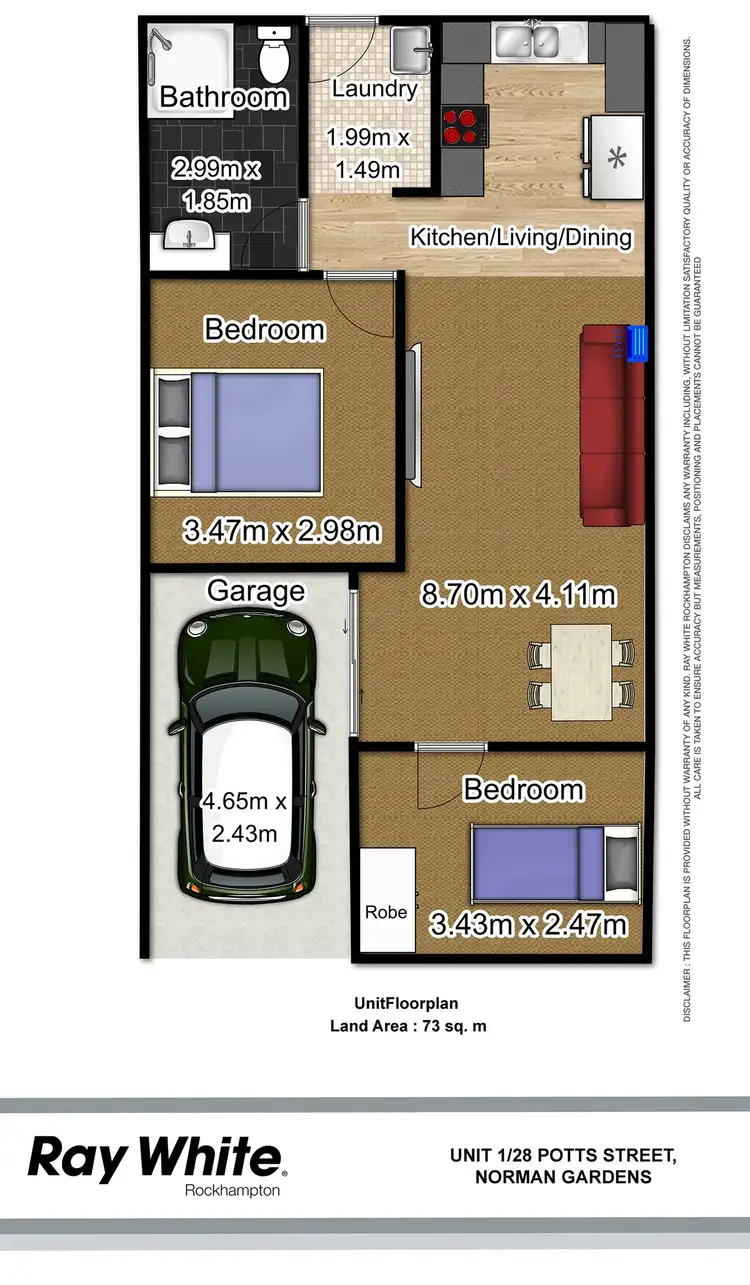 Floorplan of Homely unit listing, 1 & 2/28 Potts Street, Norman Gardens QLD 4701