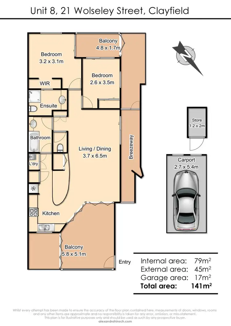 Floorplan of Homely unit listing, 8/21 Wolseley Street, Clayfield QLD 4011