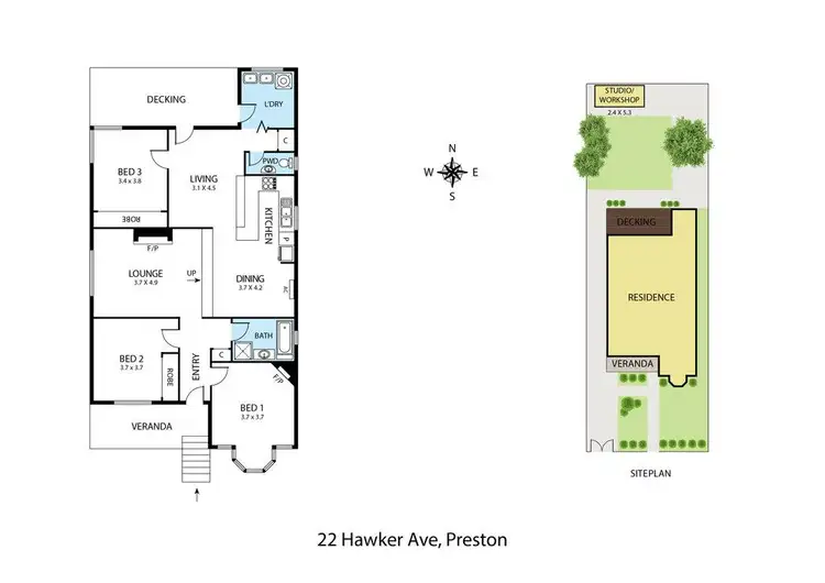Floorplan of Homely house listing, 22 Hawker Avenue, Preston VIC 3072