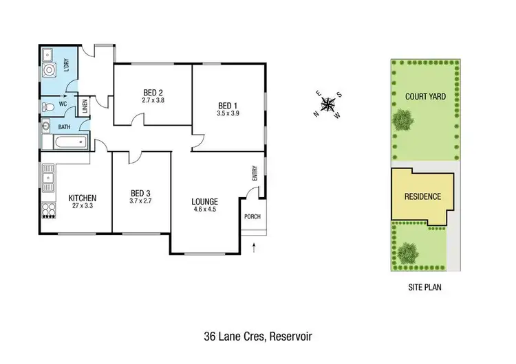 Floorplan of Homely house listing, 36 Lane Crescent, Reservoir VIC 3073