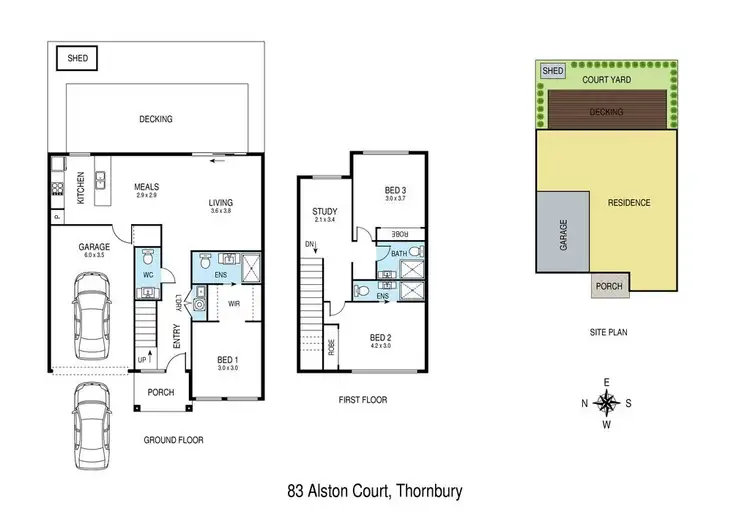 Floorplan of Homely townhouse listing, 83 Alston Court, Thornbury VIC 3071