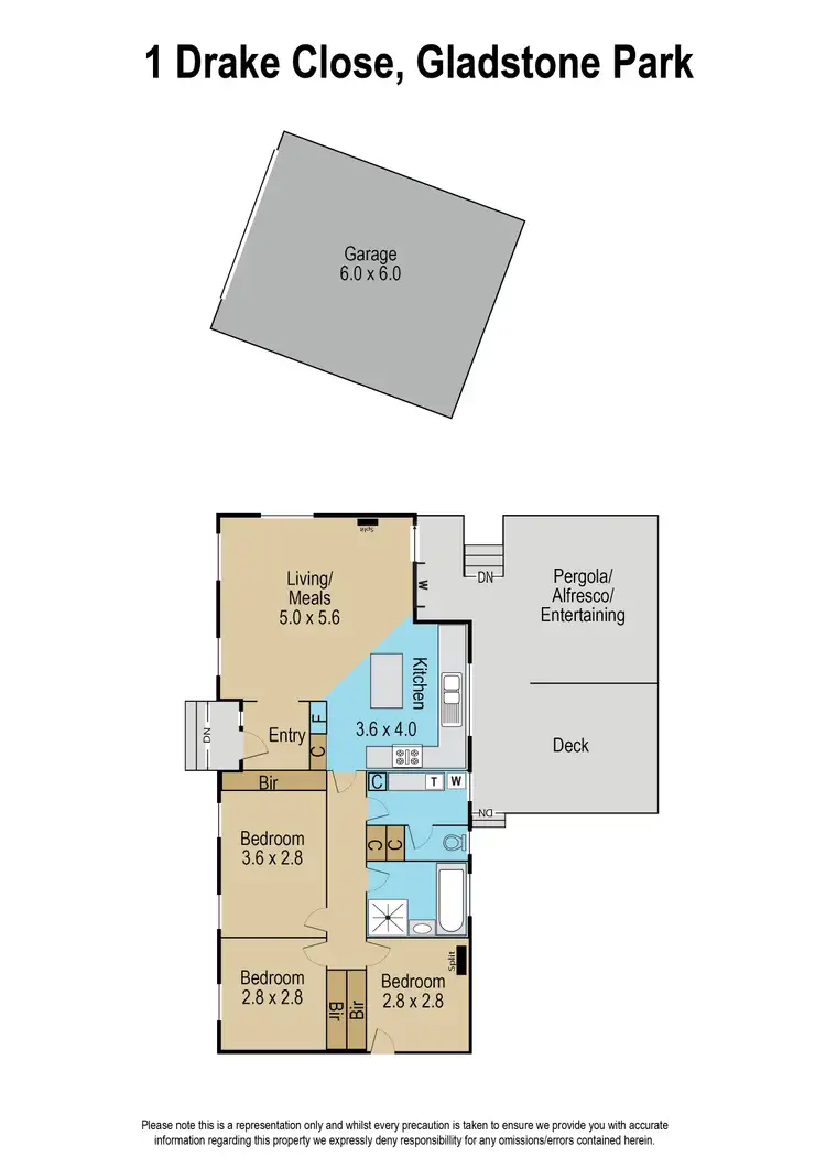 Floorplan of Homely house listing, 1 Drake Close, Gladstone Park VIC 3043