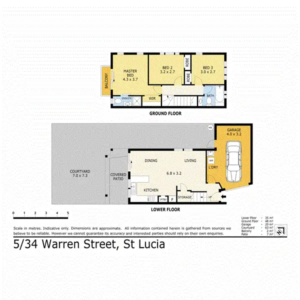 Floorplan of Homely townhouse listing, 5/34 Warren Street, St Lucia QLD 4067
