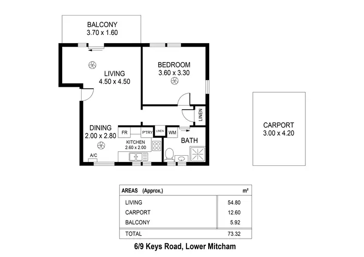Floorplan of Homely unit listing, 6/9 Keys Road, Lower Mitcham SA 5062
