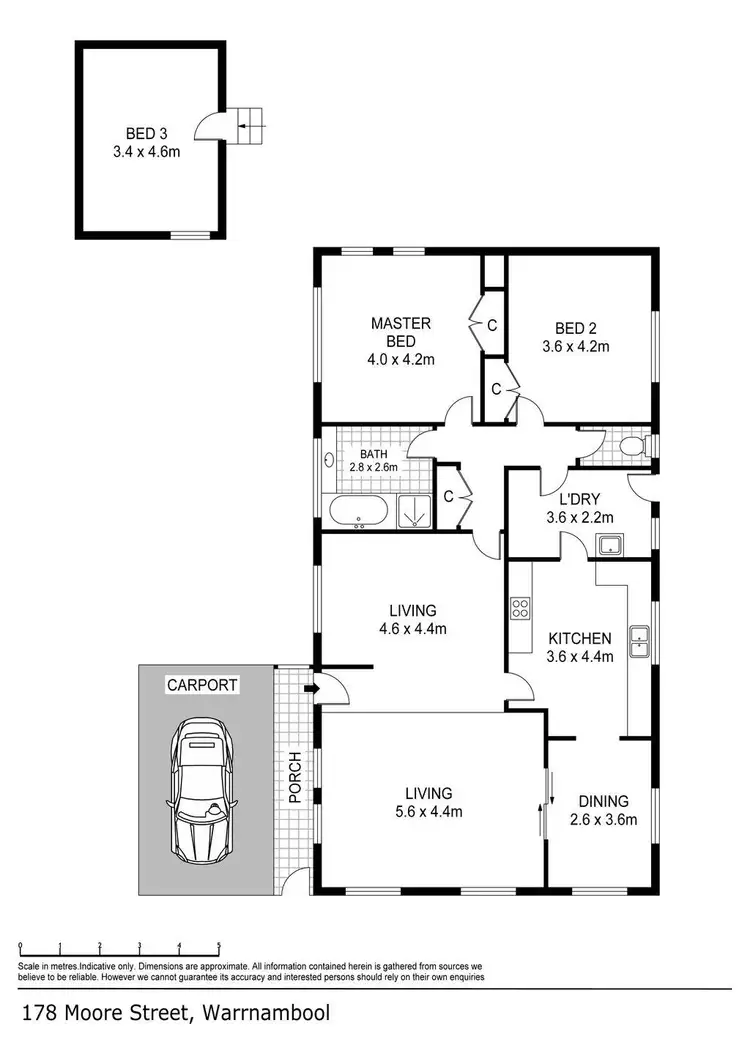 Floorplan of Homely house listing, 178 Moore Street, Warrnambool VIC 3280