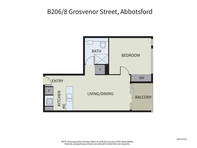 Floorplan of Homely apartment listing, B206/8 Grosvenor Street, Abbotsford VIC 3067