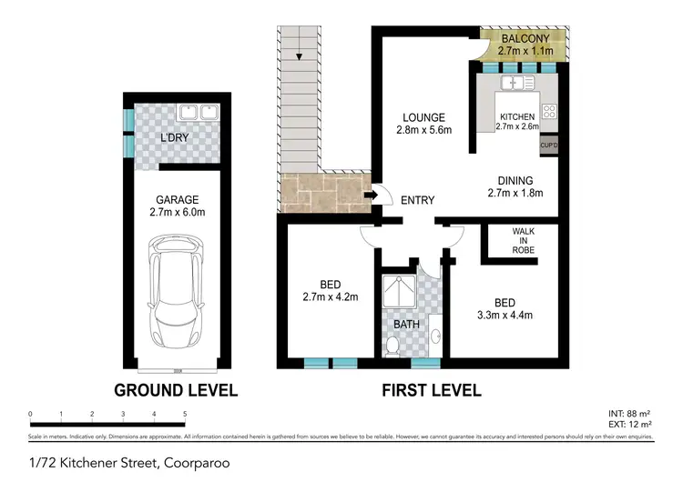 Floorplan of Homely unit listing, 1/72 Kitchener Street, Coorparoo QLD 4151