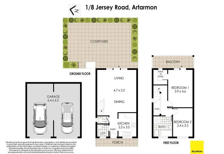 Floorplan of Homely townhouse listing, 1/8 Jersey Road, Artarmon NSW 2064