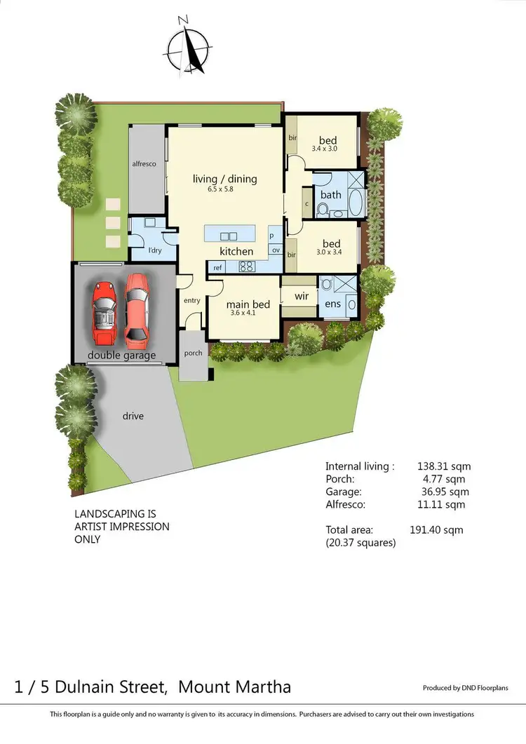 Floorplan of Homely villa listing, 1/5 Dulnain Street, Mount Martha VIC 3934