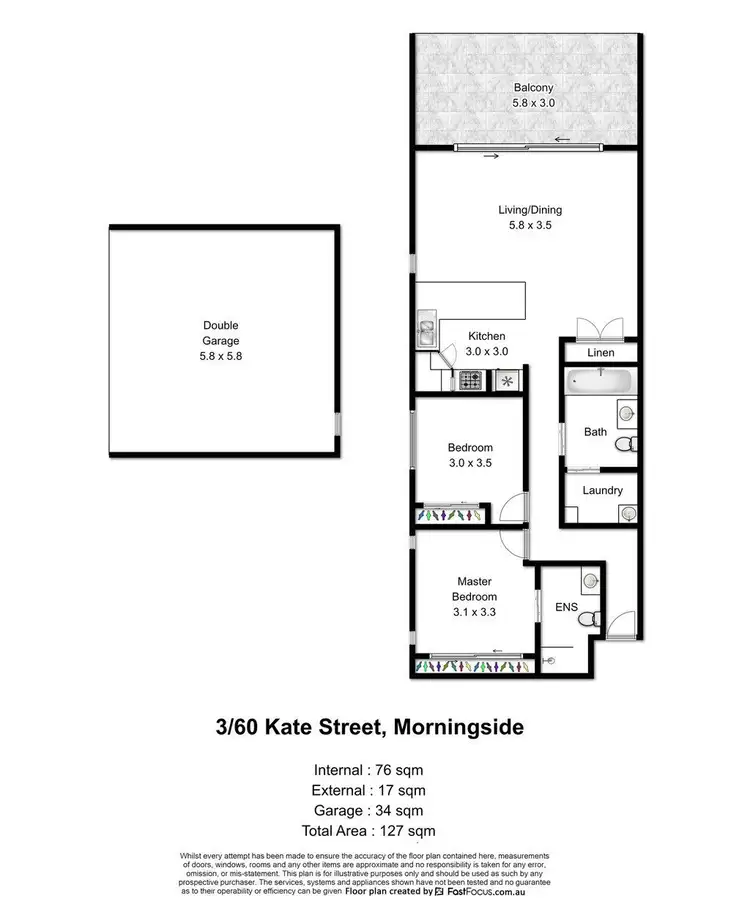 Floorplan of Homely unit listing, 3/60 Kates Street, Morningside QLD 4170