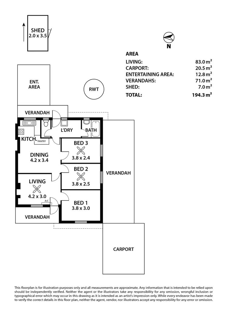 Floorplan of Homely house listing, 3 East Terrace, Tailem Bend SA 5260