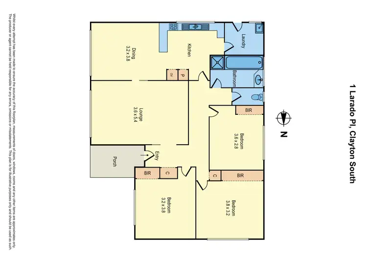 Floorplan of Homely house listing, 1 Larado Place, Clayton South VIC 3169