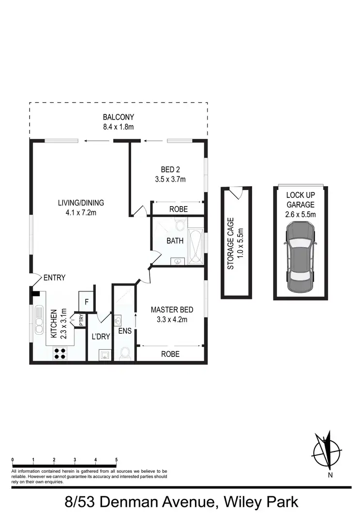 Floorplan of Homely unit listing, 8/53-59 Denman Avenue, Wiley Park NSW 2195