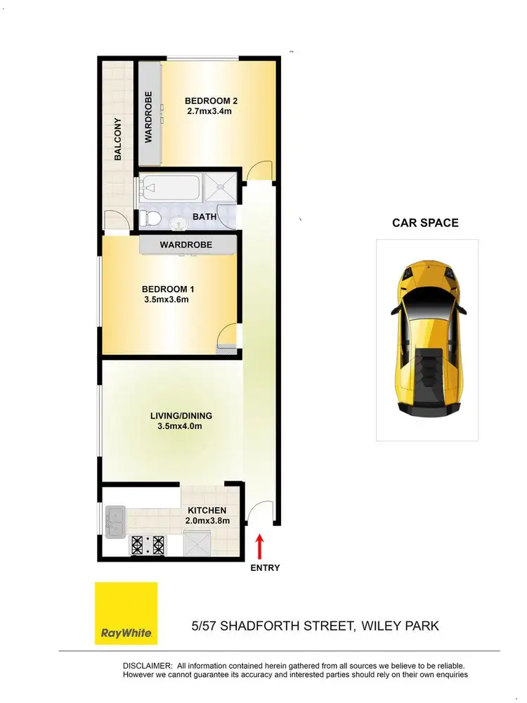 Floorplan of Homely unit listing, 5/57 Shadforth Street, Wiley Park NSW 2195