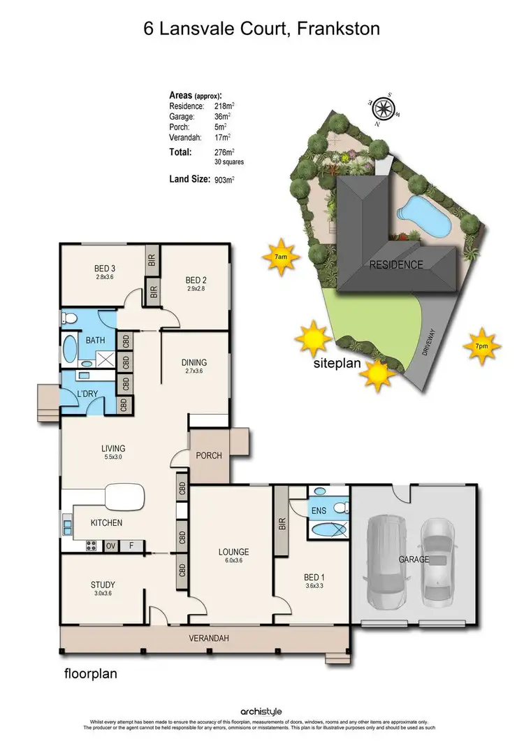 Floorplan of Homely house listing, 6 Lansvale Court, Frankston VIC 3199