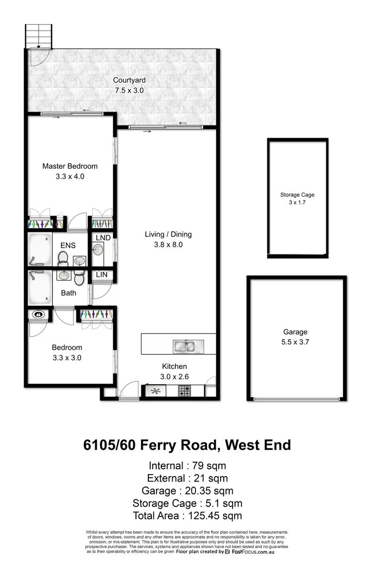 Floorplan of Homely apartment listing, 6105/60 Ferry Road, West End QLD 4101