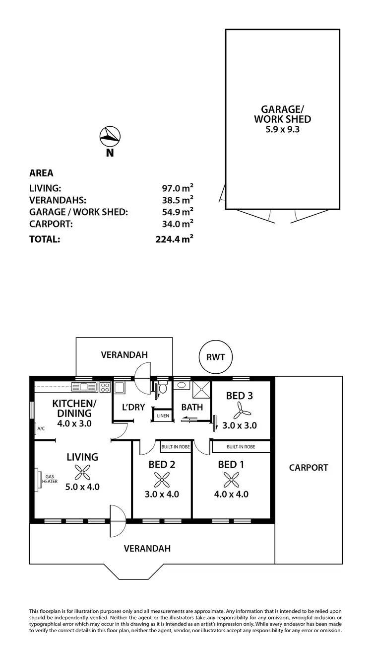 Floorplan of Homely house listing, 12 Tiller Street, Tailem Bend SA 5260