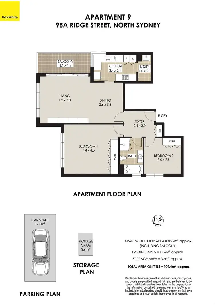 Floorplan of Homely apartment listing, 9/95A Ridge Street, North Sydney NSW 2060