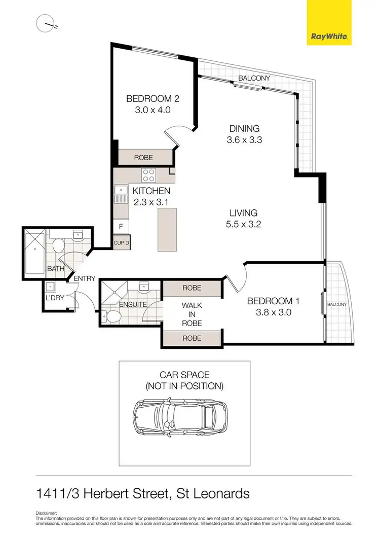 Floorplan of Homely unit listing, 1411/3 Herbert Street, St Leonards NSW 2065