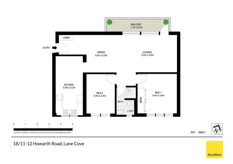 Floorplan of Homely apartment listing, 18/11-12 Howarth Road, Lane Cove NSW 2066