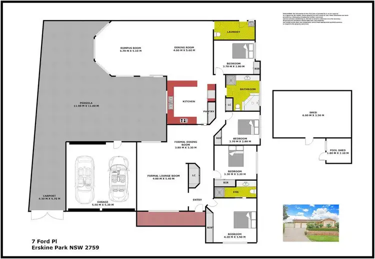 Floorplan of Homely house listing, 7 Ford Place, Erskine Park NSW 2759